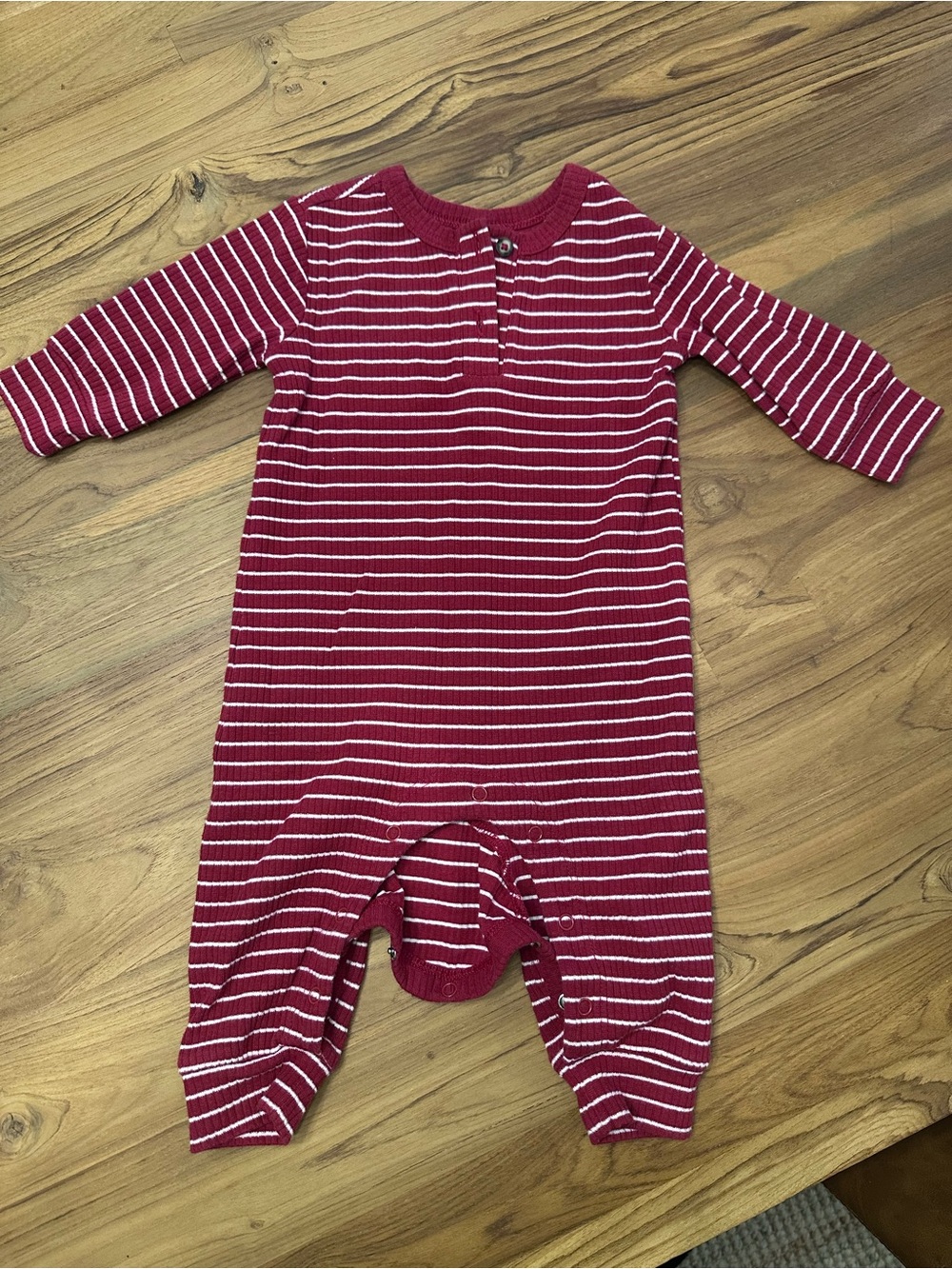 Nordstrom Red and White Striped Baby One-Piece Footie